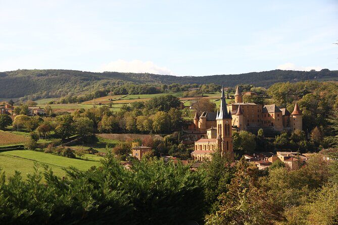 Full-Day Beaujolais Wine Tour - Picnic Lunch Included - Montmelas-Saint-Sorlin apéro: wine, cheese, saucisson, and castle views